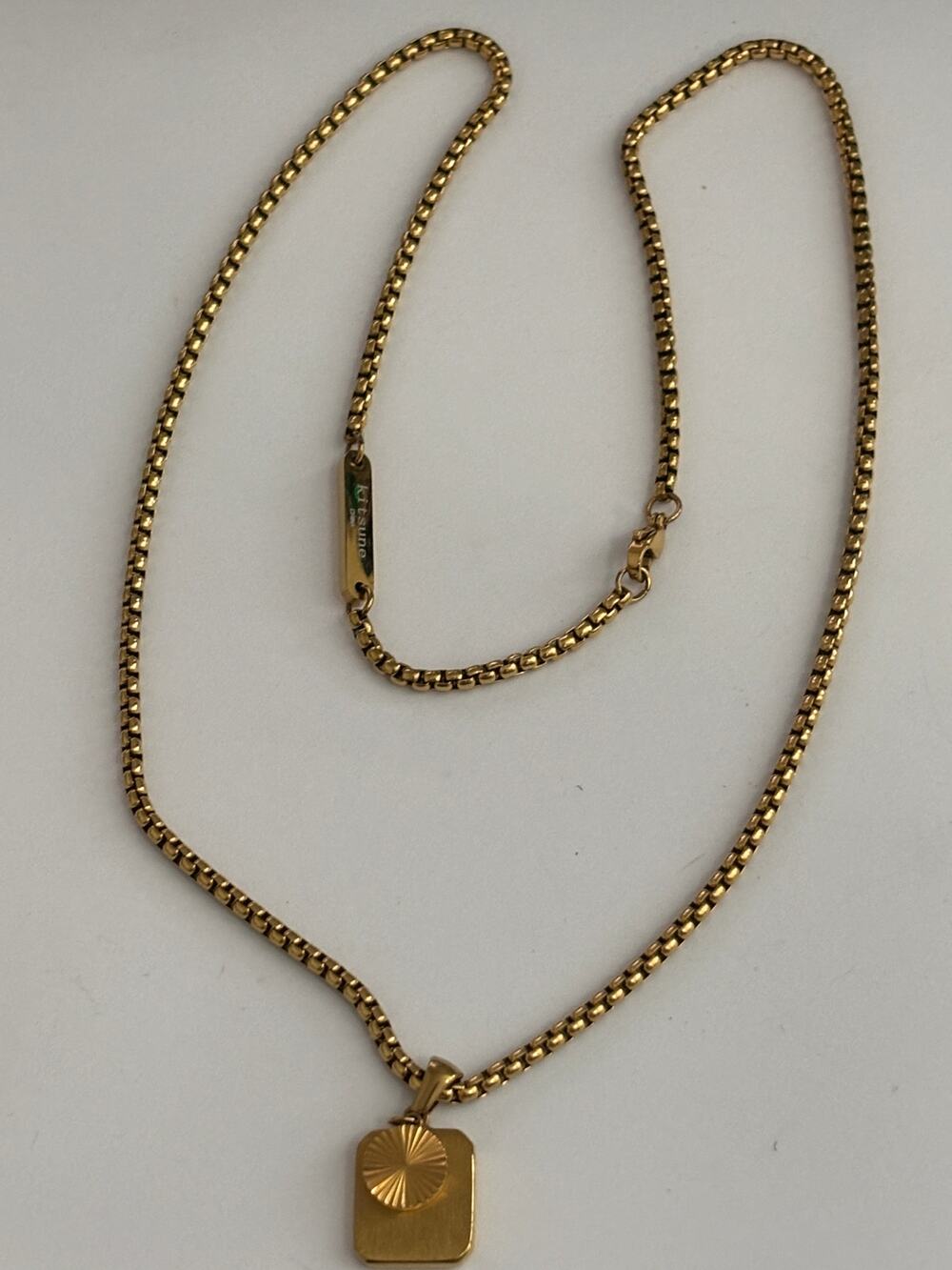 Kitsune Gold Tone Necklace Pendant